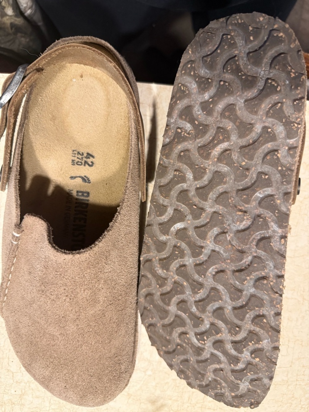 Birkenstock Brown Suede Slip-On Sandals